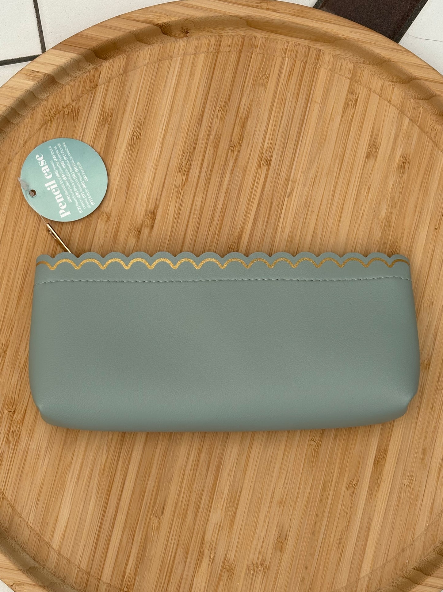 Trousse en simili cuir personnalisable couleur verte