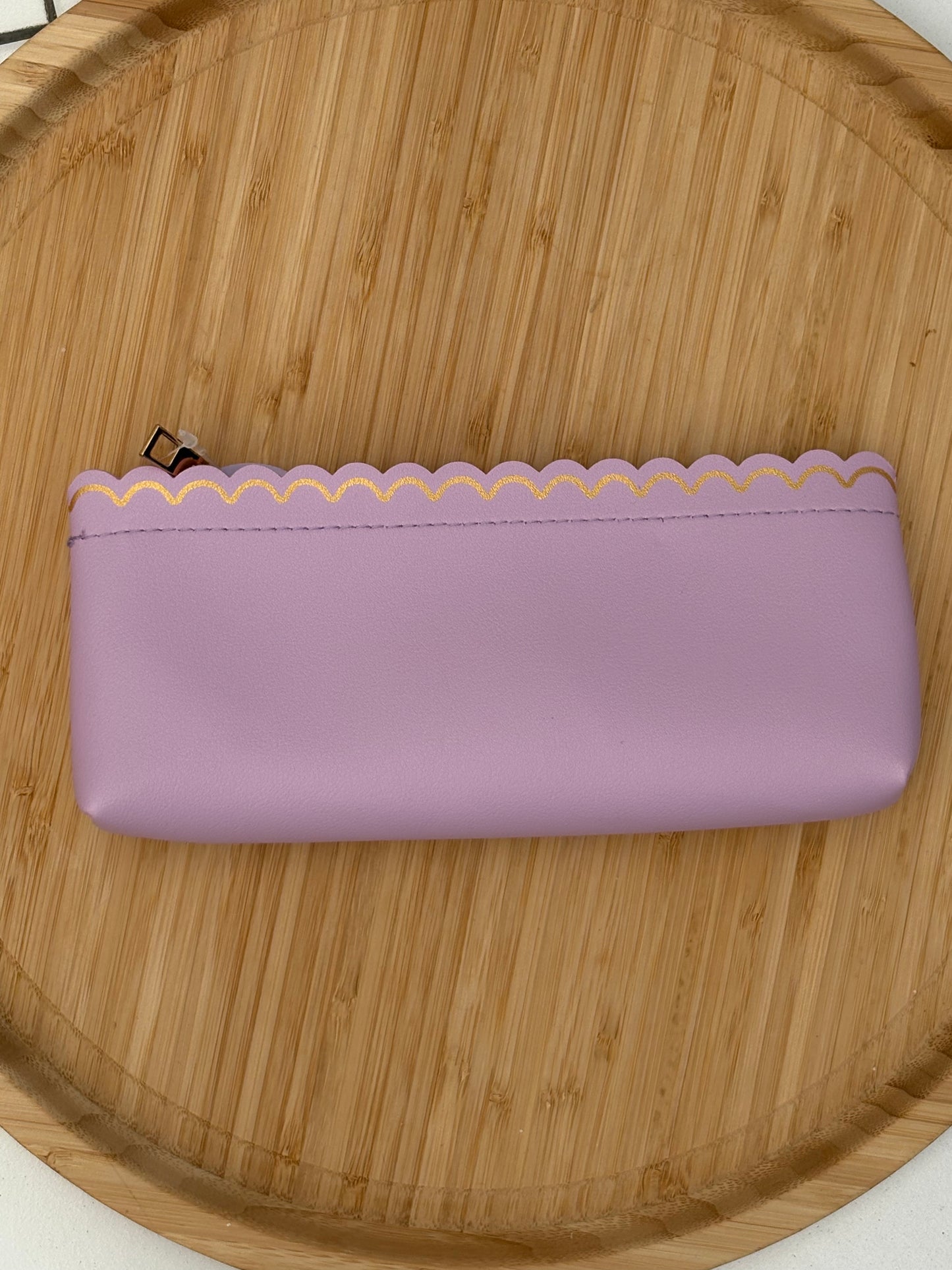 Trousse en simili cuir personnalisable couleur violette