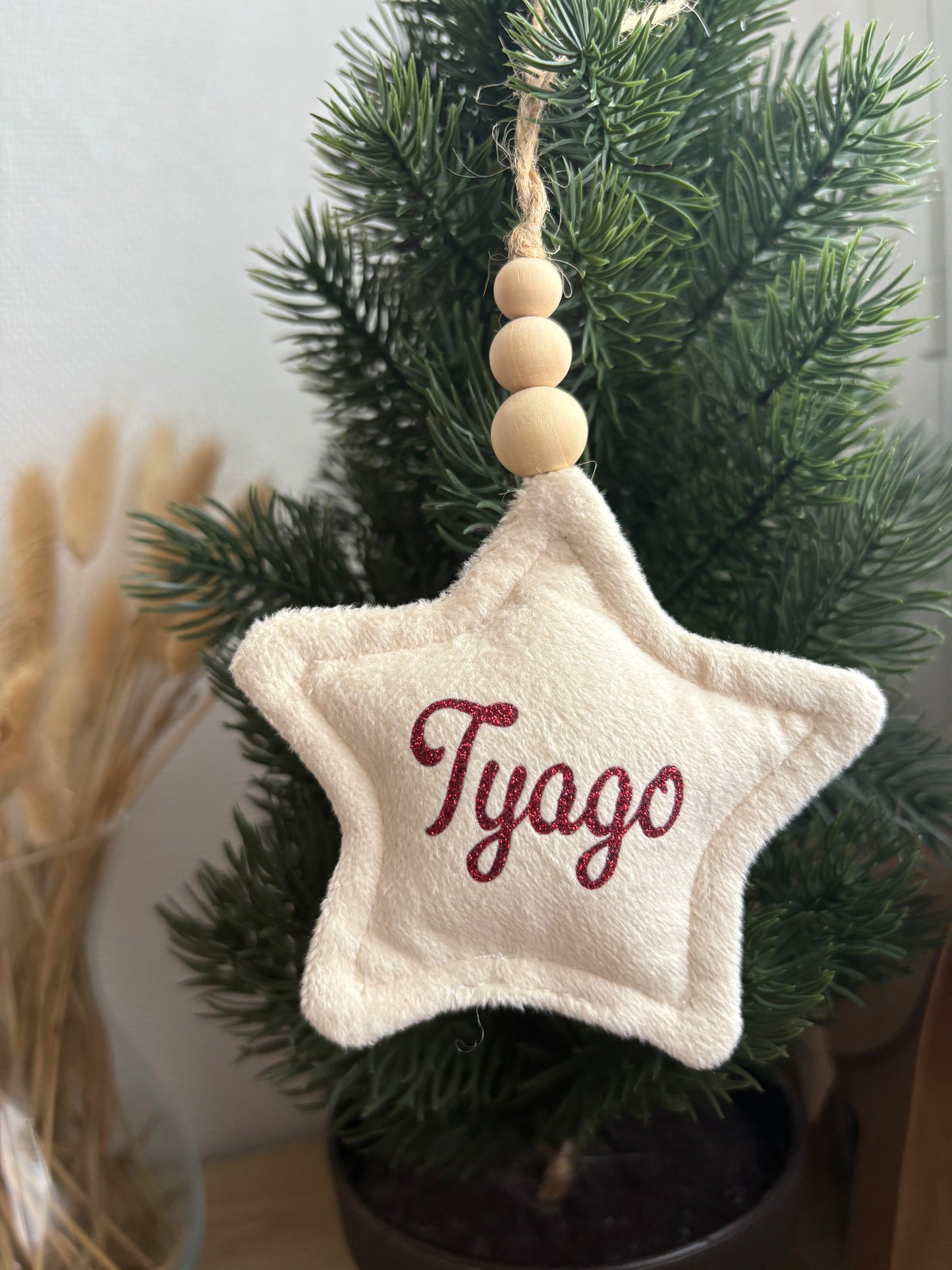 Étoile de Noël en velours personnalisée – L’ornement chic et unique ⭐