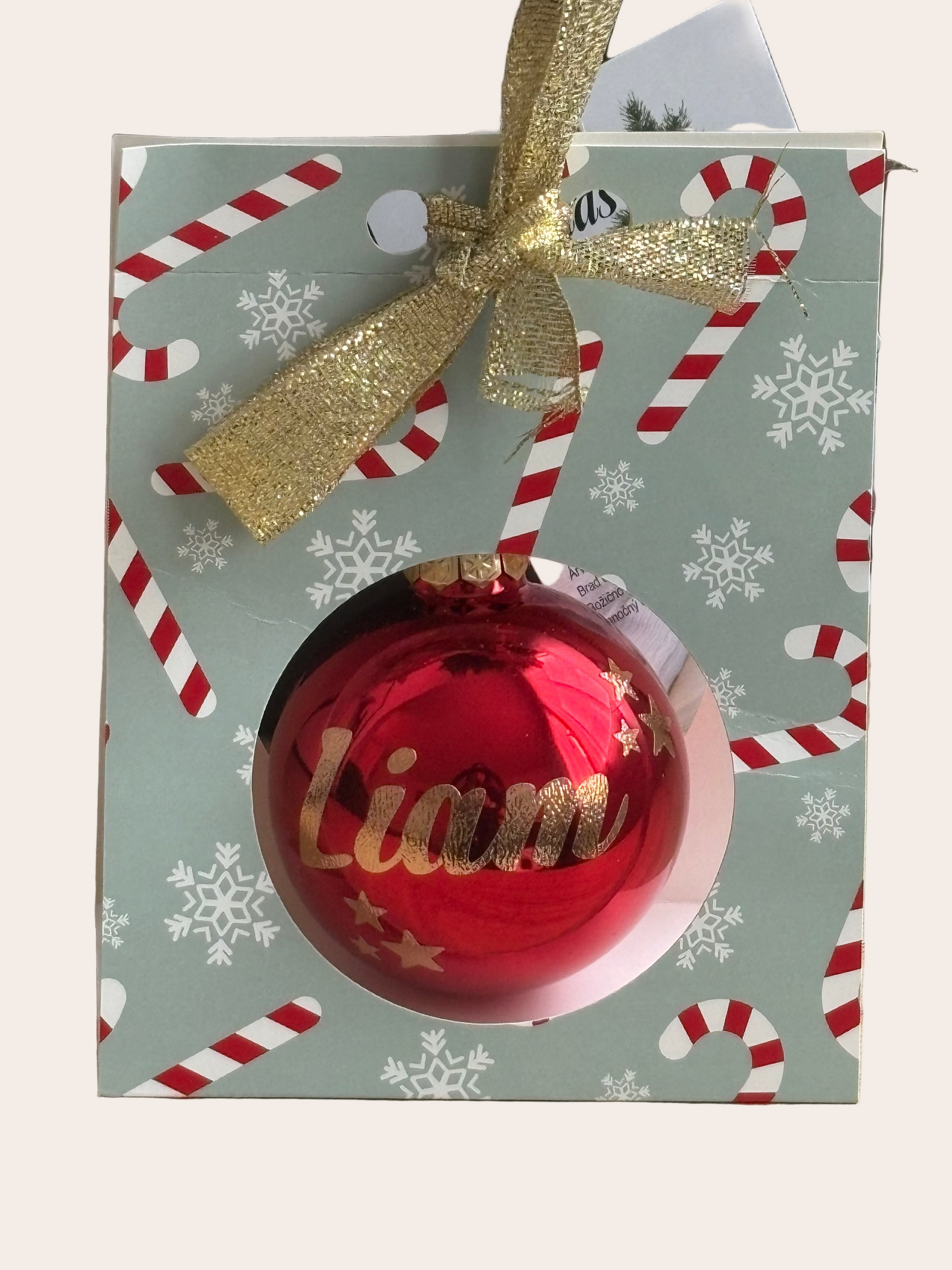 Boule de Noël personnalisée en verre 5,7 cm avec prénom – décoration sapin – LS Personalisation