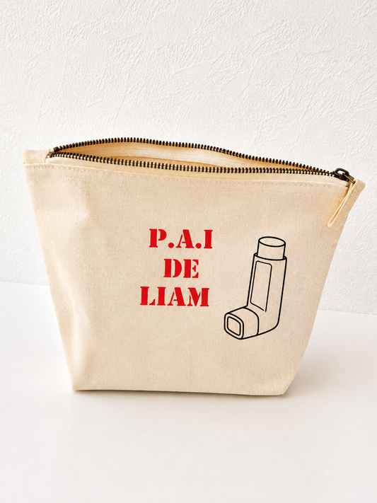 Pochette PAI Asthme personnalisée | Kit Asthme École | Pochette inhalateur enfant | Projet d'Accueil Individualisé | Prénom personnalisé