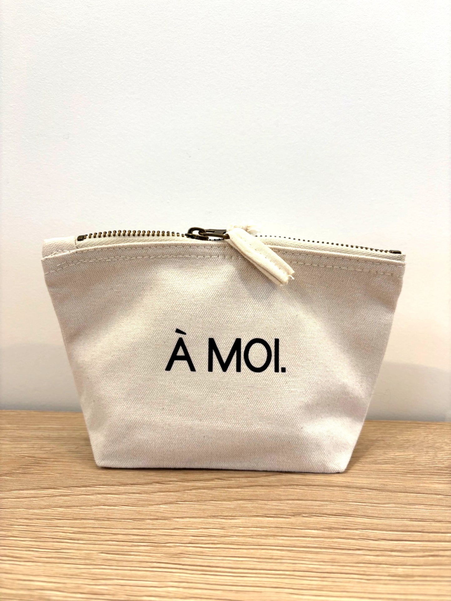 Pochette personnalisée en coton "À moi" – Trousse maquillage minimaliste