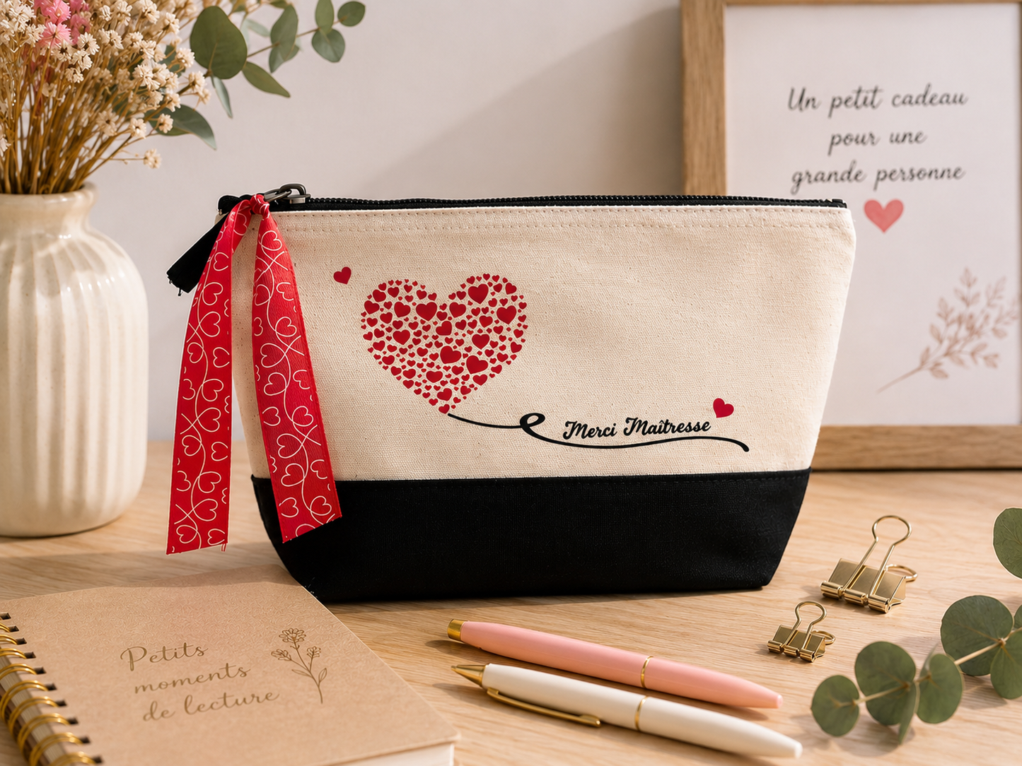 Pochette coeur merci maitresse