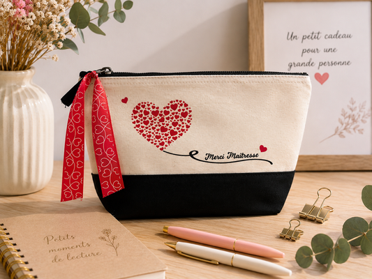 Pochette coeur merci maitresse
