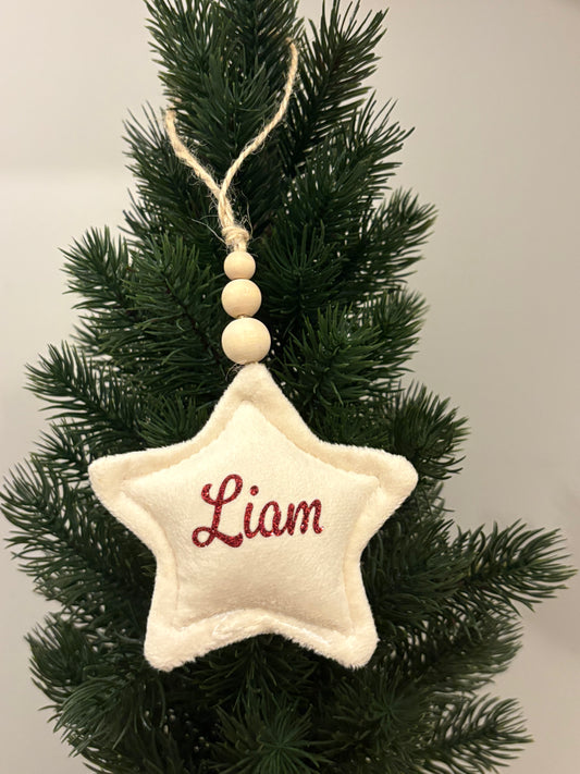 Étoile de Noël en velours personnalisée – L’ornement chic et unique ⭐