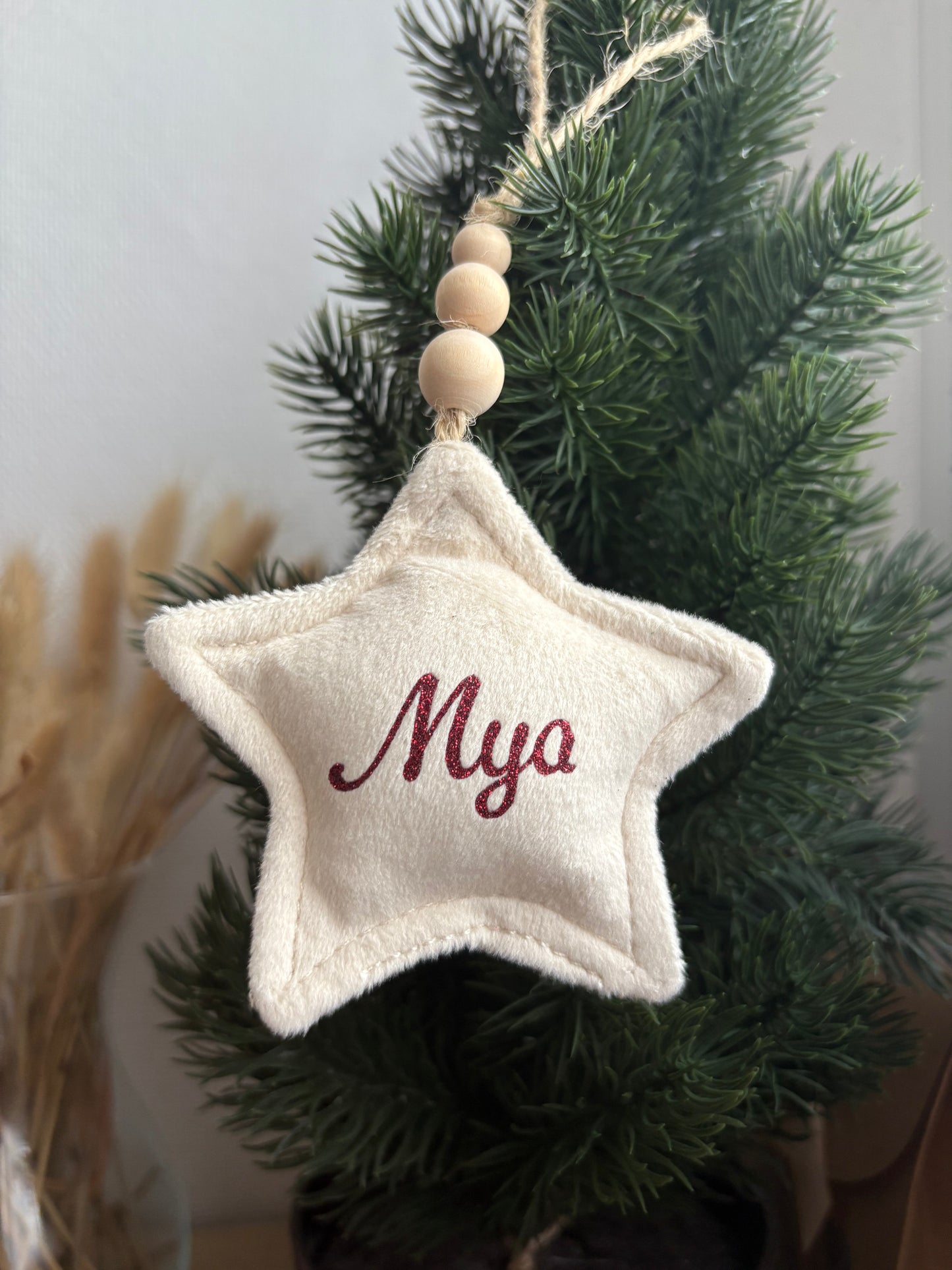 Étoile de Noël en velours personnalisée – L’ornement chic et unique ⭐