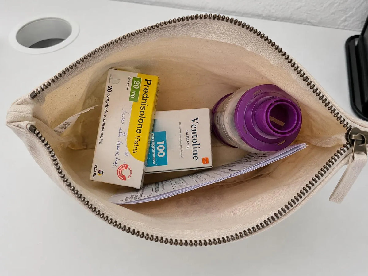 Pochette PAI Asthme personnalisée | Kit Asthme École | Pochette inhalateur enfant | Projet d'Accueil Individualisé | Prénom personnalisé