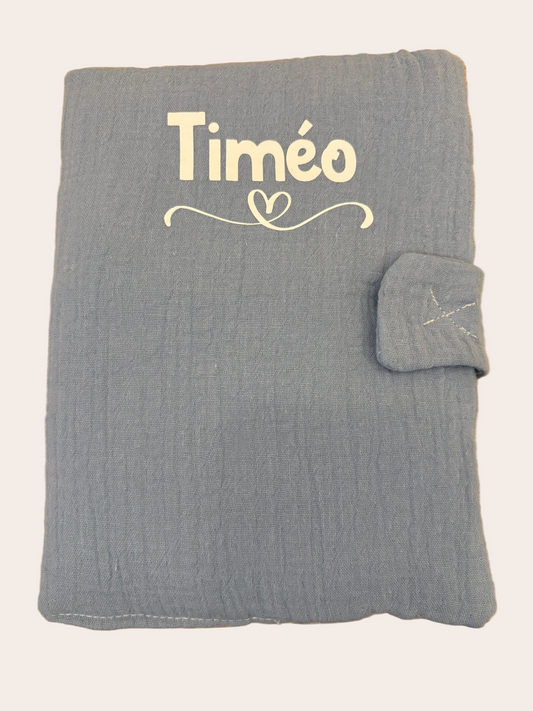 Protège carnet de santé personnalisé – Gaze de coton