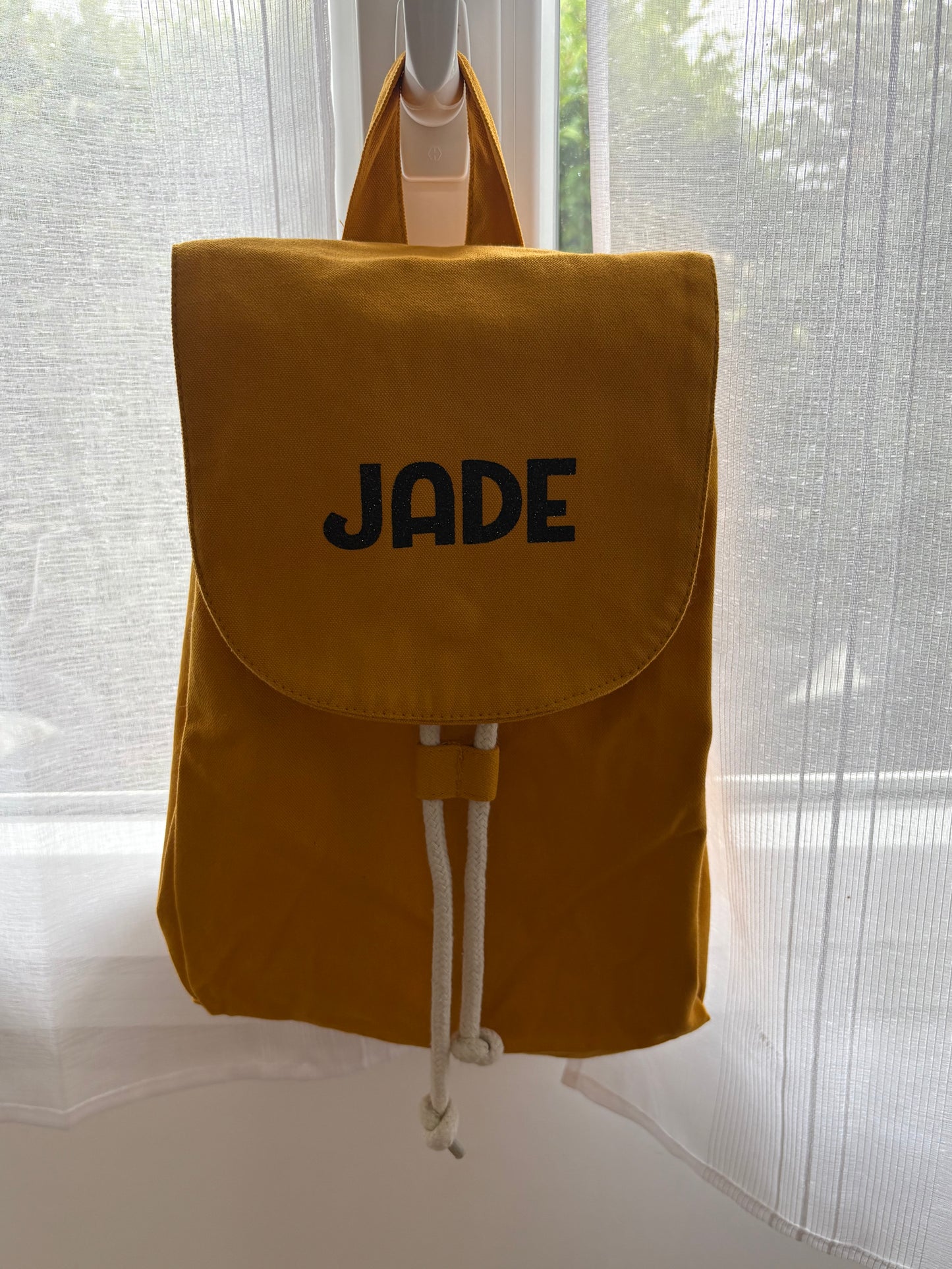 Sac à dos personnalisé jaune moutarde