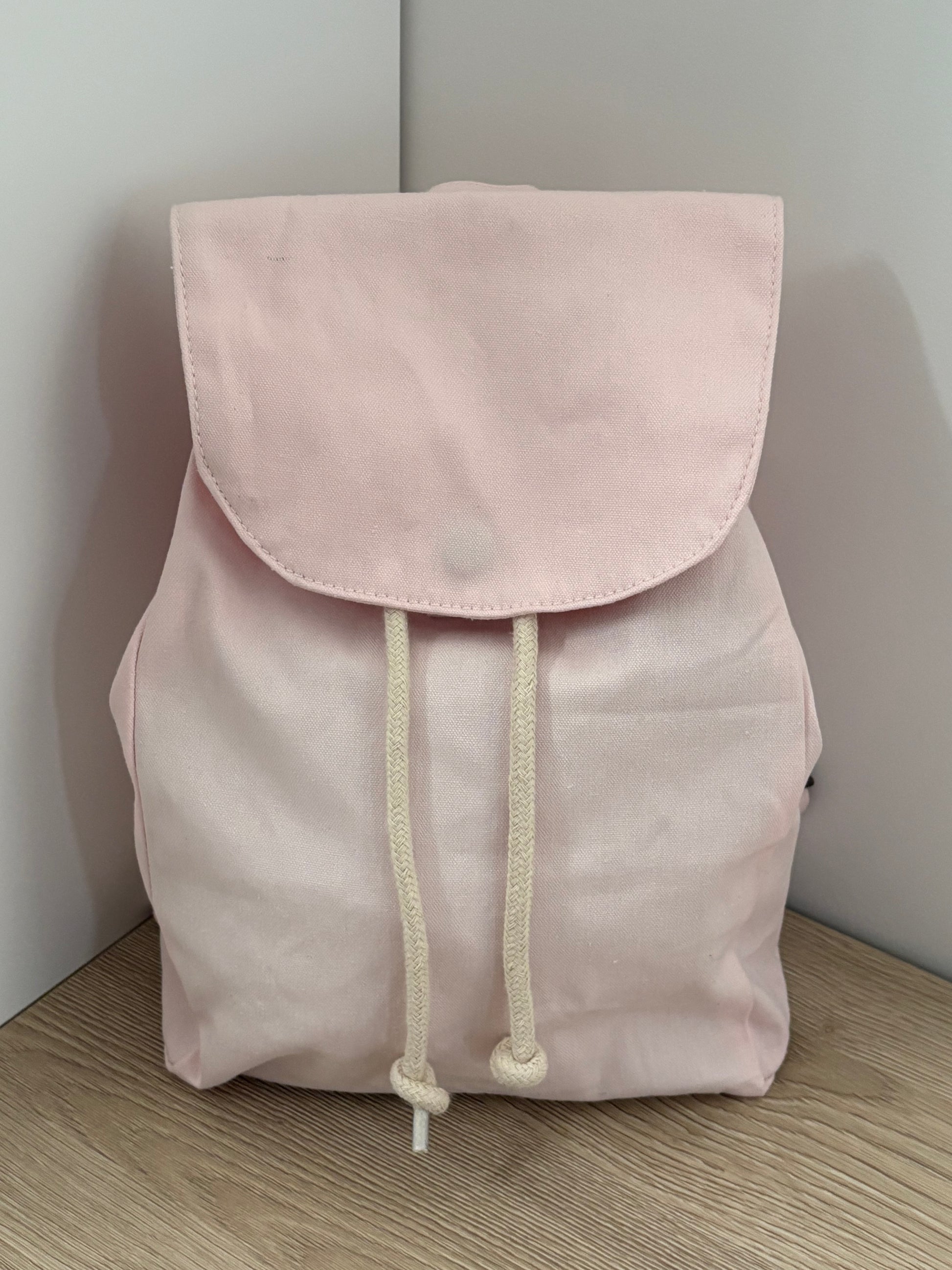 Sac à dos personnalisé rose pastel avec prénom