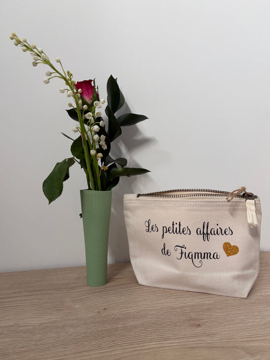 Pochette personnalisée cadeau maîtresse avec texte et cœur doré